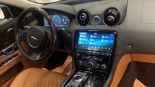 2019 Jaguar XJ L Portfolio Santorini Black / Tan Interior 4 Seat Massage