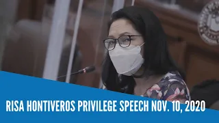 Risa Hontiveros privilege speech Nov. 10, 2020