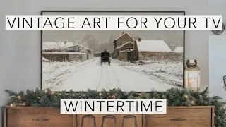 Art Gallery on Your TV | Vintage Wintertime Art Slideshow | Transform Your TV | 1Hr, 4K HD Paintings