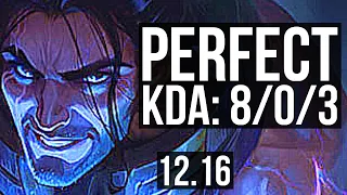 SYLAS vs SWAIN (MID) | 8/0/3, 800+ games, Legendary | KR Master | 12.16