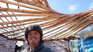 Off Grid Earthbag Workshop Part 22 Reciprocal Roof