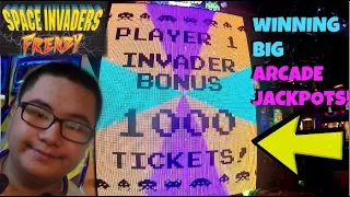 Space Invaders Frenzy ARCADE GAME JACKPOT! Winning So Many TICKETS at the ARCADE! Jdevy