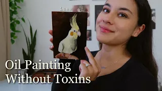 How to Oil Paint WITHOUT Solvents 🌱 Non-Toxic Oil Painting, Art Supplies, Paint With Me 🌟 Art Vlog