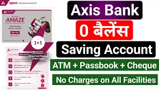 Axis Bank Zero Balance Saving Account Open | Online Process 2024 | No Charges on All Facilities |