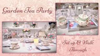Garden Tea Party Set up & Finished look. Tea Party Decor using Dollar Tree & Thrift Store Finds!