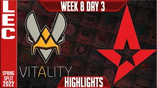 VIT vs AST Highlights | LEC Spring 2022 W8D3 | Team Vitality vs Astralis