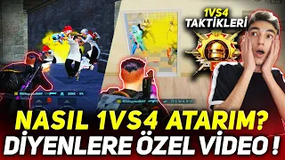 EN İYİ 1vs4 TAKTİKLERİ BU VİDEODA❗ 1vs4 KASARAK NASIL FATİH OLDUM? / PUBG MOBİLE GAMEPLAY