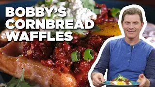 Bobby Flay's Cornbread Waffles with Ranch-Style Eggs | Brunch @ Bobby's | Food Network