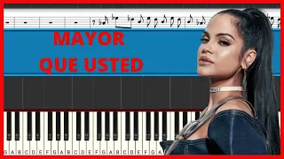 Natti Natasha x Daddy Yankee x Wisin & Yandel - Mayor que usted | Piano Tutorial | Midi