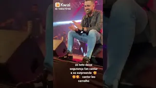 zé neto deixa segurança fan cantar. e se surpreende  da showwww