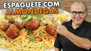 DELICIOSO ESPAGUETE COM ALMÔNDEGAS E MOLHO DE TOMATE DO CHEF TAICO