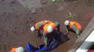 Las labores de rescate en Villa Santa Lucía, Chaitén