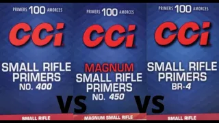 CCI Small Rifle Primer Comparison  (CCI 400 VS CCI 450 VS CCI BR-4)