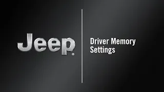 Driver Memory Settings Programming | How To | 2020 Jeep Grand Cherokee