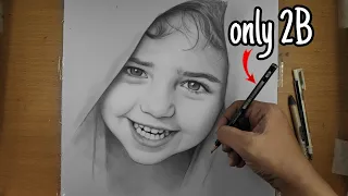 Realistic Portrait Drawing Just a 2B Pencil (smile)