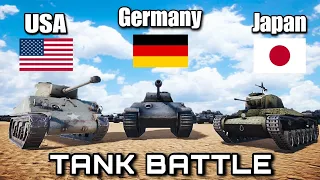 WW2 GERMAN PANZER VS JAPANESE VS US SHERMAN TANKS | Ultimate Epic Battle Simulator 2 | UEBS 2