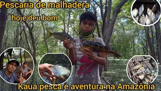 pescaria de malhadeira no rio Amazonas deu bom assado garantido