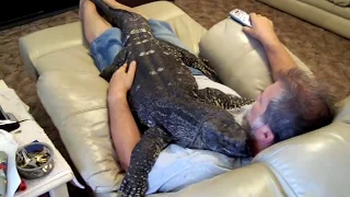 Watching T.V. with my Giant Black Throat Monitor=bigboy3293