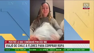 Viajó de Chile a Flores para comprar ropa y mostró lo que consiguió por U$S100