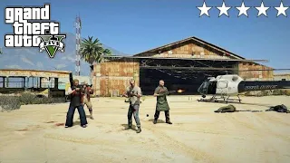 GTA 5 - Trevor, Chef, Ron and Wade's FIVE STAR COP BATTLE/ESCAPE From TP INDUSTRIES AIRFIELD