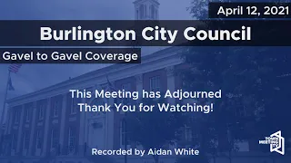 4/12/2021 - Burlington Board of Finance (5:30pm) and Burlington City Council (7pm)