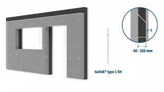 Installation of Schöck Isolink® types C-SH and C-SD. For core insulated element/double walls.