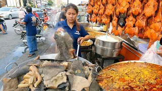 Best Cambodian Street Food - Braised Beef Honeycomb, Grilled Ducks & Spicy Boiled Octopus - Yummy