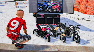 ENCONTREI UMA CARGA DE MOTOS ROUBADAS NA NEVE | GTA 5 MODS