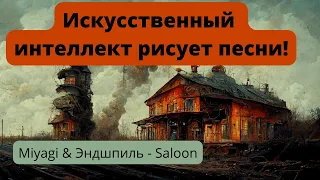 Искусственный интеллект рисует песни | Miyagi & Эндшпиль - Saloon (Lyrics, Текст)