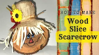 Wood Slice Scarecrow - How to Make with Scarecrow Hat Fall DIY | Pinterest Inspired Paint Along