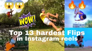 top 13 hardest😱 flips in Instagram 🔥🔥 #flip #stunt #viral #trending #parkour #reels #backflip