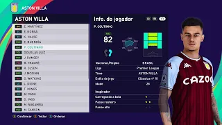 ATUALIZAÇÃO OVERALL ASTON VILLA PES 2021