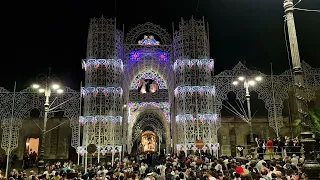 Pedara 11 Settembre 23 Sosta Processione Madonna Annunziata e Accensione Ditta Luminarie LA LUCERNA