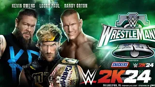 Logan Paul vs Randy Orton vs Kevin Owens in a United States Triple Threat WrestleMania 40 | WWE 2K24