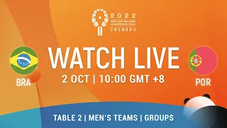 LIVE! | T2 | BRA vs POR | MT Groups | 2022 World Team Championships Finals Chengdu