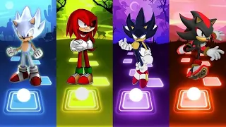 Hyper Sonic 🆚 Shadow Sonic 🆚 Dark Sonic 🆚 Knuckles Exe Sonic | Sonic Tiles Hop EDM Rush