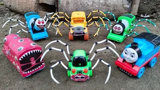 Sulap Merakit Mainan Kereta Api Thomas and Friends, Train Eater, Upgrade Green Car Eater Spider