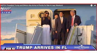 WATCH: President Trump and Shinzo Abe Arrive in Florida for Mar-A-Lago Weekend (FNN)