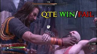 Every time Kratos QTE Win/Fail vs Tyr