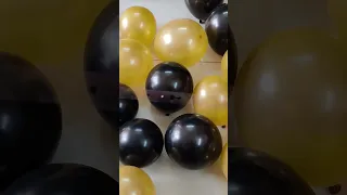 DIY Black & Golden balloons garland / Birthday party decorations #shorts #youtubeshorts #decoration