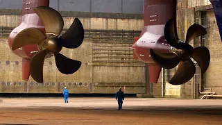 Advanced Azipod propulsion system. How giant ship propellers are manufactured. Unbelievable