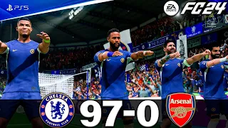 FIFA 24 - MESSI, RONALDO, MBAPPE, NEYMAR, ALL STARS | CHELSEA VS ARSENAL 97-0 | PS5 [4K60]