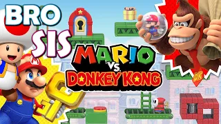 2-Player Mario vs Donkey Kong is HILARIOUS!! *Bro and Sis Playthrough* [New Nintendo Switch Game]