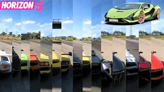 Forza Horizon 5 || Top 15 Fastest Lamborghini Cars || Top Speed Battle Stock