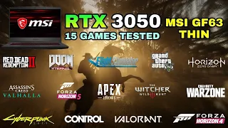 6 Games Tested On MSI GF63 THIN RTX 3050 (40 watt) Gaming Laptop || @MSIGamingOfficial #msigaming