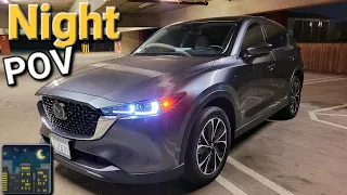 Mazda CX-5 NIGHT Review & Drive- Lights: Interior & Exterior- (ASMR)- (2022-2024) Premium Plus & Up