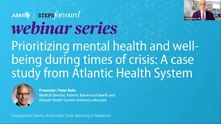 Mental health and well-being during times of crisis: A case study from Atlantic Health System