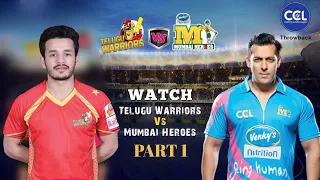 A scintillating match between Telugu Warriors vs Mumbai Heroes Part 1 | CCL