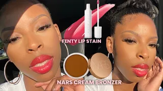 Fenty Poutsicle Hydrating Lip Stain and NARS l Laguna Bronzing Cream Review/ Demo wear test