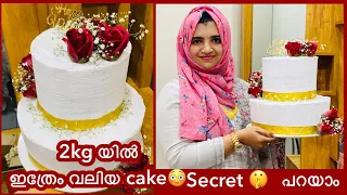 🤫2kg യിൽ ഇത്രേം വലിയ cake 😳?|Dummy Cake Malayalam|wedding Cake with Dummy|Dummy Cake Ideas|